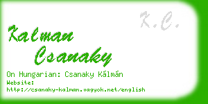 kalman csanaky business card